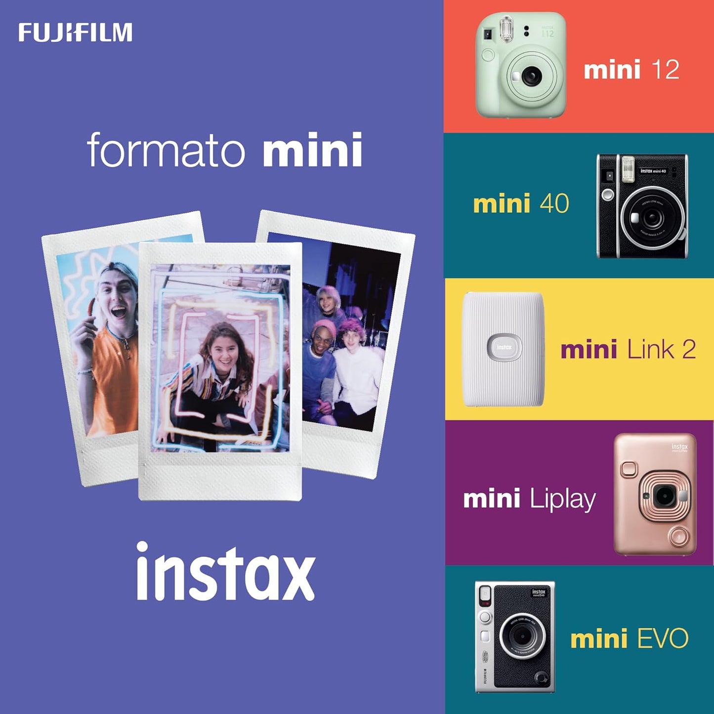 FUJIFILM Instax Mini Film confezione da 10 foto, Contact Sheet Edge