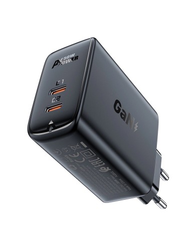 Caricabatterie Acefast GaN USB Tipo C 50W, PD, QC 3.0, AFC, FCP nero