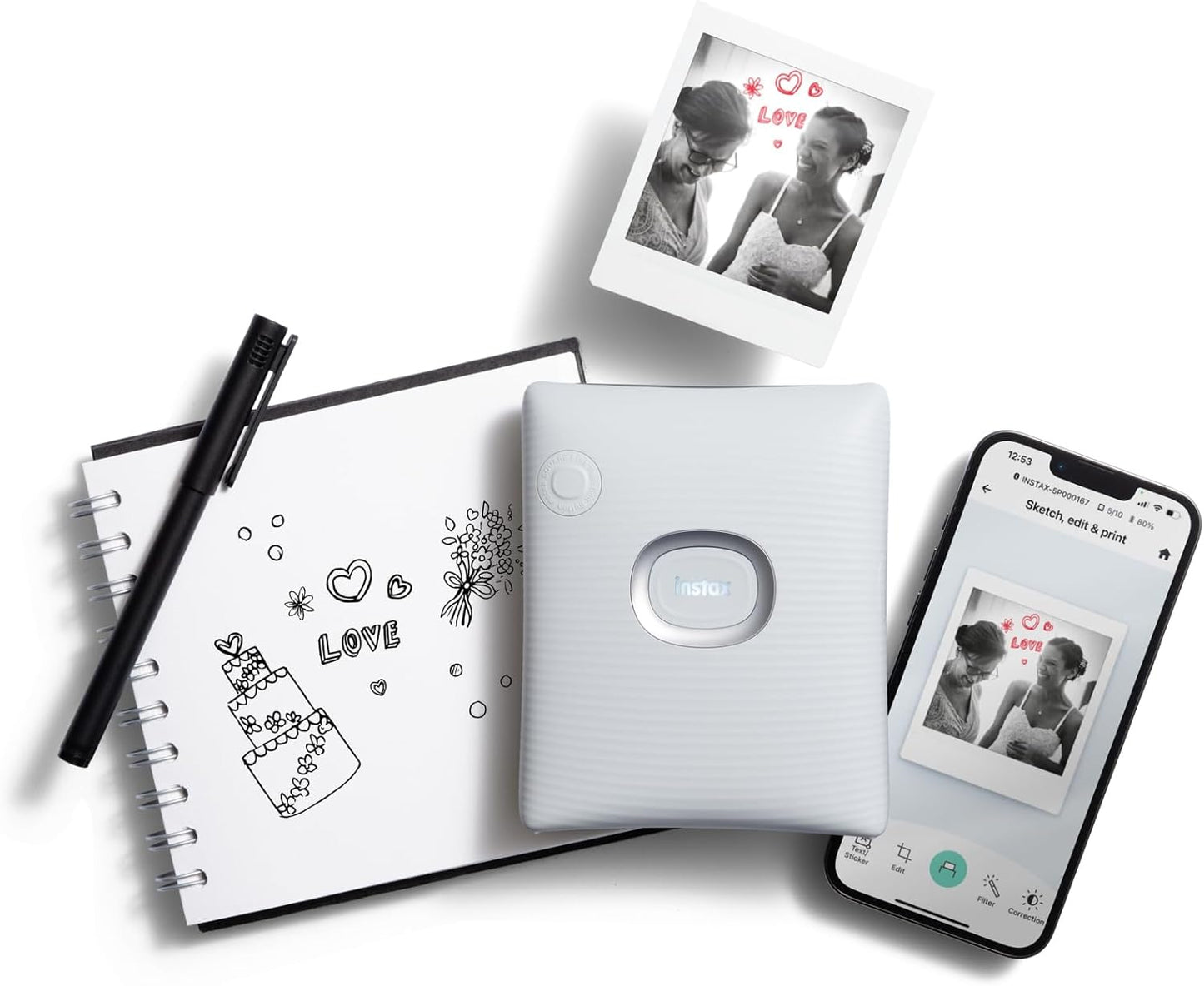 FUJIFILM Instax SQUARE Link Ash White
