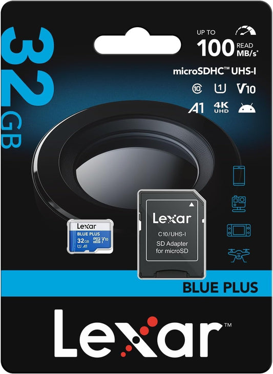 Schede di Memoria Micro SD 32GB Lexar Blue Plus V10