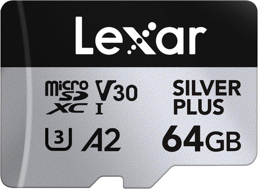 Schede di Memoria Micro SD 64GB Lexar Silver Plus V30