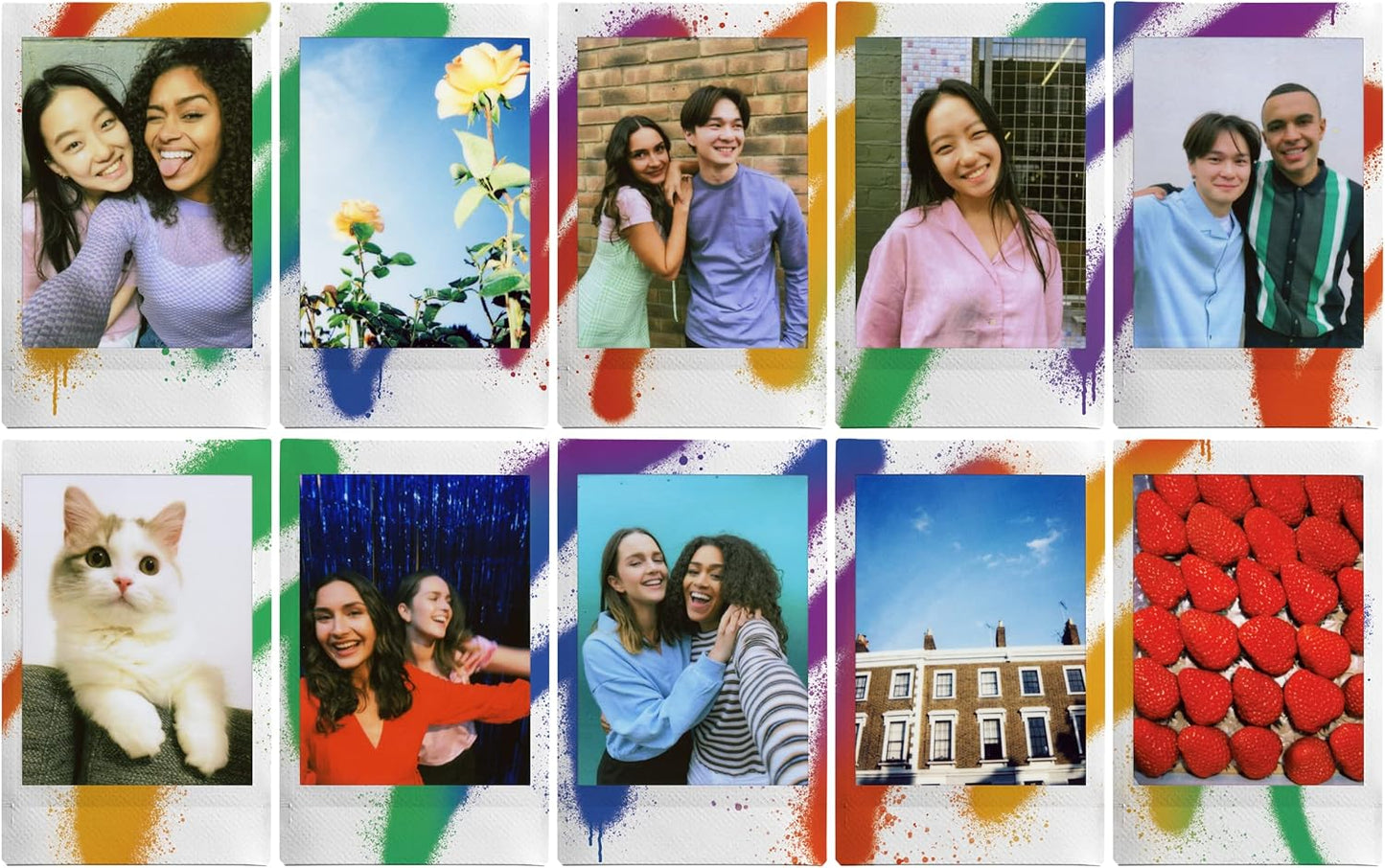 FUJIFILM Instax Mini Film confezione da 10 foto, Spray Art