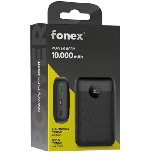 FONEX Power Bank carica rapida da 10.000 mAh con display