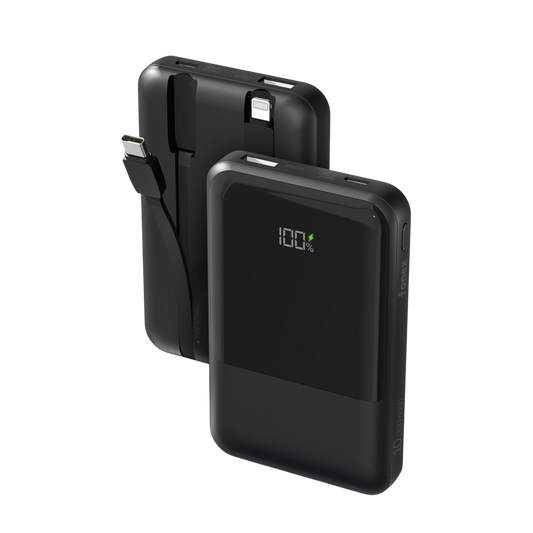FONEX Power Bank da 10.000 mAh con cavi Type C + Lightning