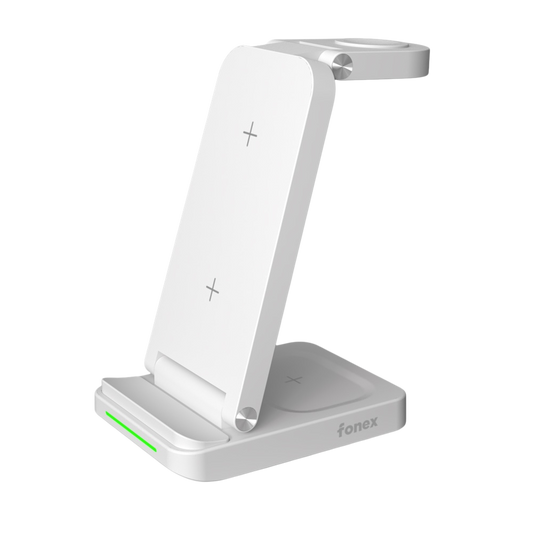 FONEX caricatore wireless 3 in 1 dock station Bianco