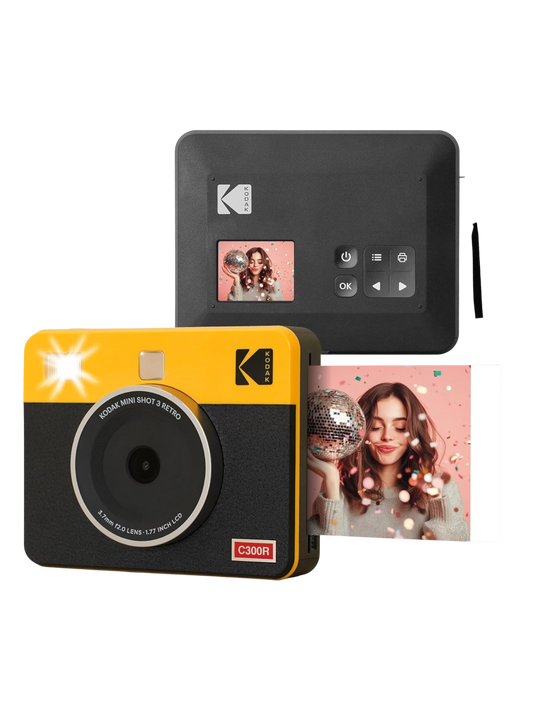 Kodak Mini Shot 3 Retro C300R - Fotocamera Istantanea e Stampante 2-in-1