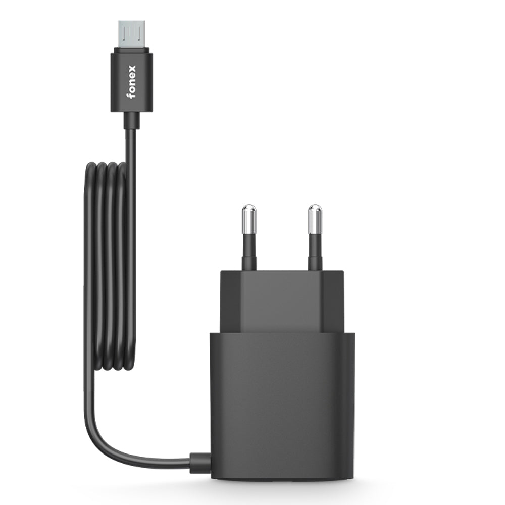 FONEX caricabatteria 20W con cavo Type-C integrato + porta USB | Nero